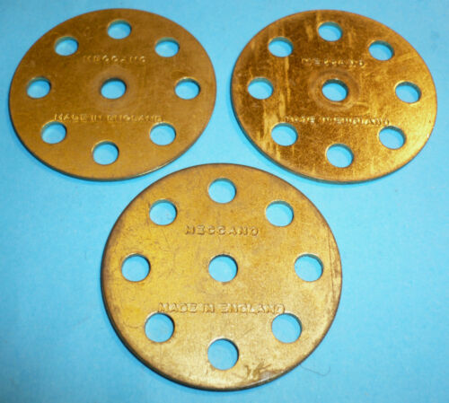 Three meccano wheel disks - disks,