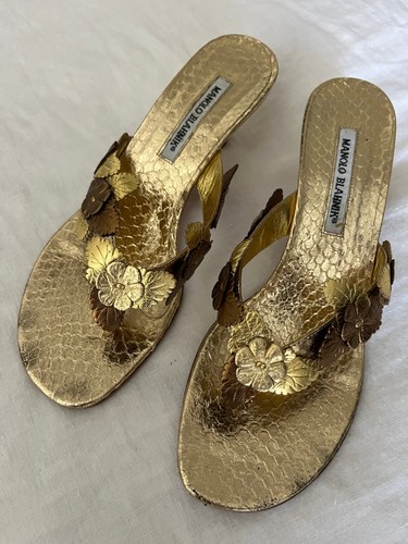Manolo blahnik gold metallic - blahnik,