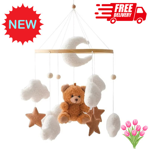 Wooden crib mobile - wooden, bed
