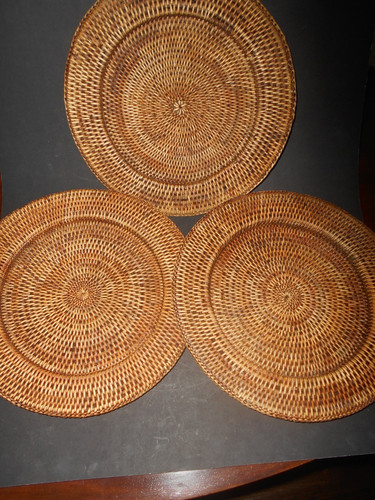 Wicker rattan charger plates - wicker,