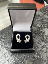 Silver Ribbon Style Studs