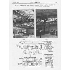 Pickering Ltd Stockton on Tees 30cwt Overhead Crane 2x Vintage Prints 1931