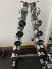 Chrome dumbbell set with - with, stand