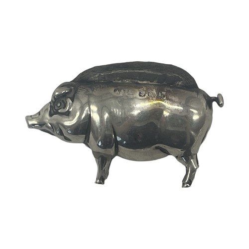 Novelty silver pig pin - a,