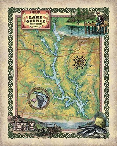 Lake oconee georgia map - map, art