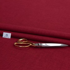 Red Linen Look Upholstery Fabric Soft Material Curtain, Sofa, Cushion & Car 