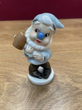 Vintage Dwarf / gnome Ornament / Figurine Blue & White In Good Condition