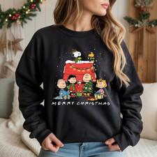 Merry Christmas Snoopy Sweatshirt Peanuts Charlie Brown Xmas Jumper Festive Top