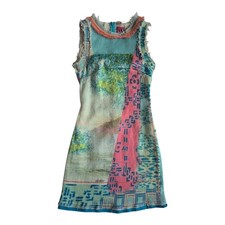 Save the Queen! Rare Landscape Shift Tapestry Graphic  Embellished Dress XS - S