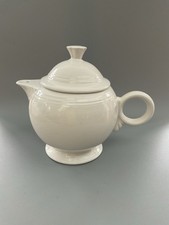 Fiesta Ware Vintage Large White/Ivory Teapot With Lid  by Homer Laughlin 1930s