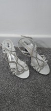 Pink Paradox London Silver Strappy Sandled Heels 5