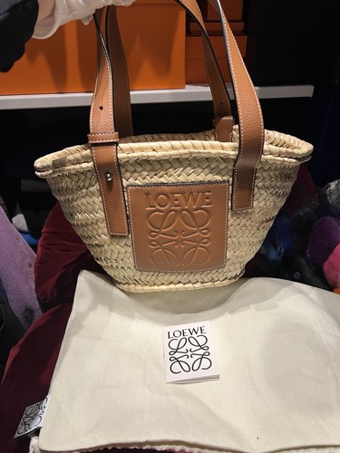 Loewe small basket raffia bag - basket,