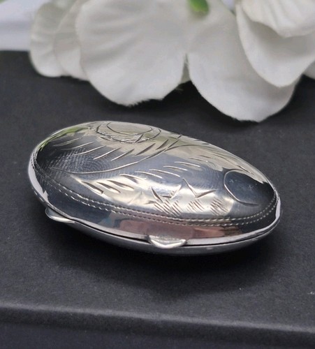 Sterling silver pill box - silver,
