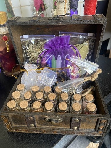 Pagan wiccan spell kit - wiccan, wooden