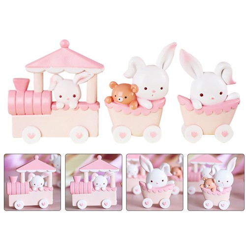 3pcs resin rabbit - resin,