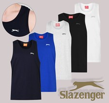 Mens Muscle Vest Top Slazenger Sleeveless Summer T Shirt Tee Size X-Small to 4XL