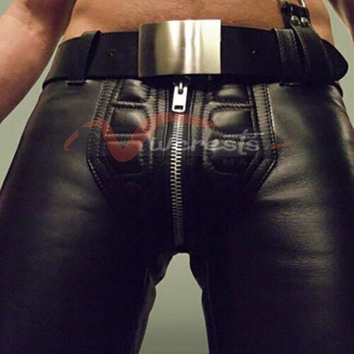 Mens real leather pants bikers - mens,