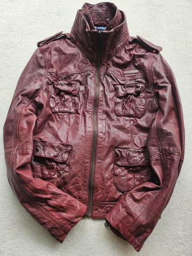 Superdry leather jacket - leather, womens