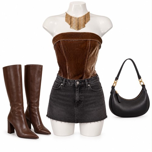 12th tribe brown - velvet, corset