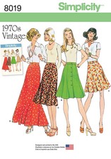 SIMPLICITY 8019 1970's SKIRTS