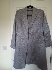Gorgeous Silver Embossed Frock Coat Size 12, Unworn.