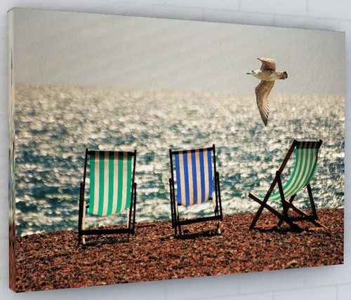 Beach seaside deckchairs - beach,