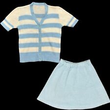 Vintage 1950’s Women’s Clothing Outfit Happy Days Style White Blue Stripes