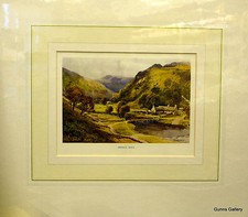 Vintage Print Ernest Haslehust Derbyshire c1914 Peak District Monsal Dale