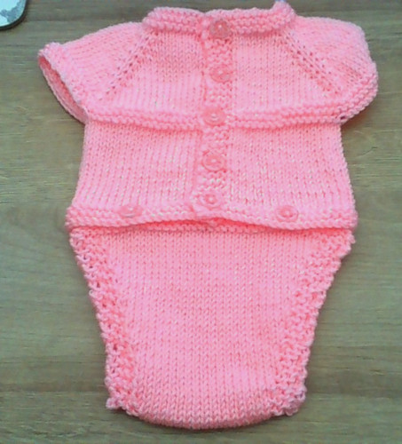 Hand knitted baby romper - hand,