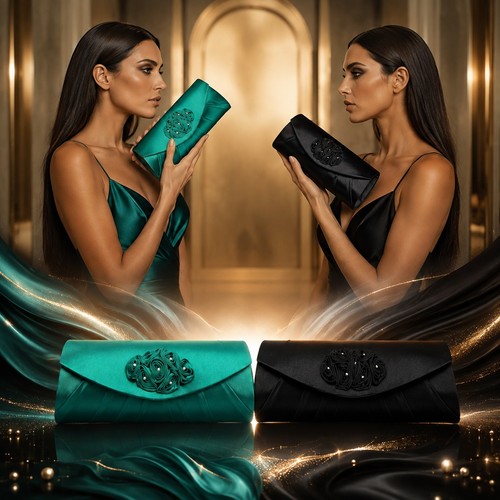 Womens satin evening - satin, clutch