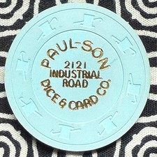Paulson Sky Blue Color Mfc Sample Dice & Card Co. Chip V1109