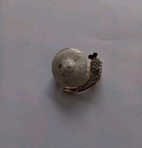 Enamel snail brooch pin - brooch,