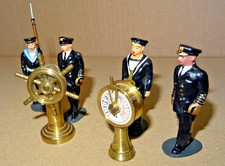 A Pair of Brass Naval Ships Miniature Instruments  with Naval Crew - 4.5 & 6 cms