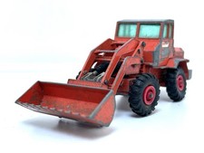 Matchbox Kingsize #K-3 Hatra Tractor Shovel Red Diecast Model Toy Vintage 1960s
