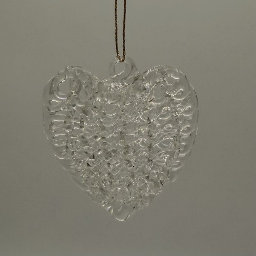 Vintage spun clear glass heart - vintage,
