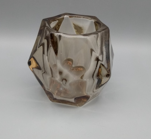 Smoked glass vase murano - smoked,