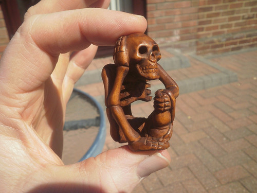 Hand carved boxwood netsuke - hand,