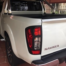 FOR NISSAN NAVARA NP300 2015 ONWARD TAIL LIGHT GUARDS COVERS PAIR IN MATTE BLACK