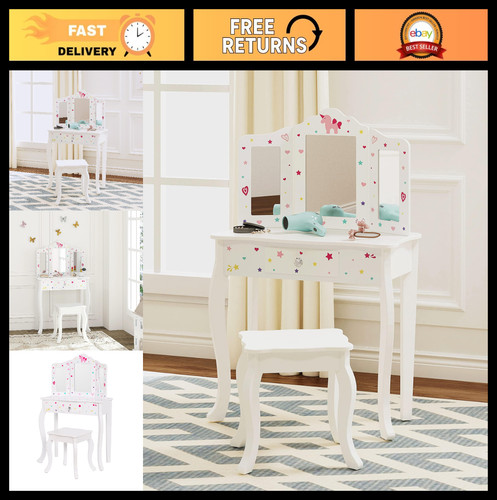 Kids vanity table set with - vanity,