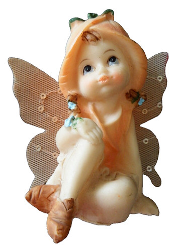 Flower fairy resin ornament - flower,