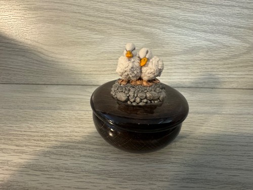 Ducks figurine wood trinket - figurine,