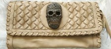 Vintage Skull Head Design Side wrist strap Handbag Purse