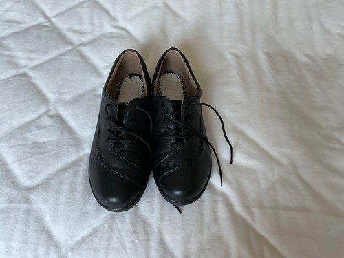 Black hotter leather shoes - black,