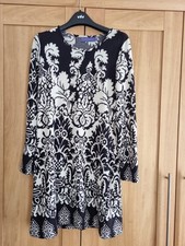 AUTONOMY BLACK CREAM MIX TUNIC DRESS SIZE 14 BNWOT