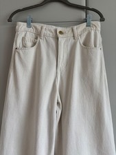 Zara Jeans Off White Ecru 7/8 Cropped Size 12