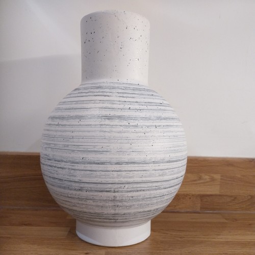 Large white grey - white, striped
