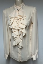 Monsoon Cream Ruffle Front Blouse Size 10- 22