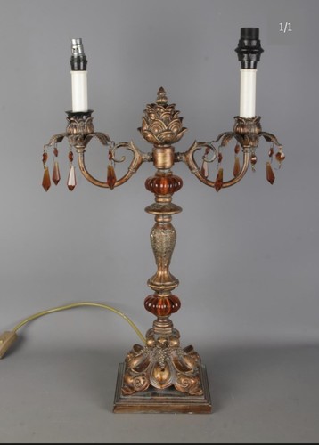 Vintage ornate table - ornate, lamp