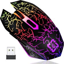 Wireless Gaming Mouse RGB LED USB-C Rechargeable For Laptop PC Windows Mac UK