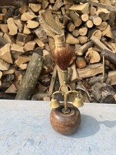 Antique Heavy Horse Driving Harness Twin Bell Terret & Plume